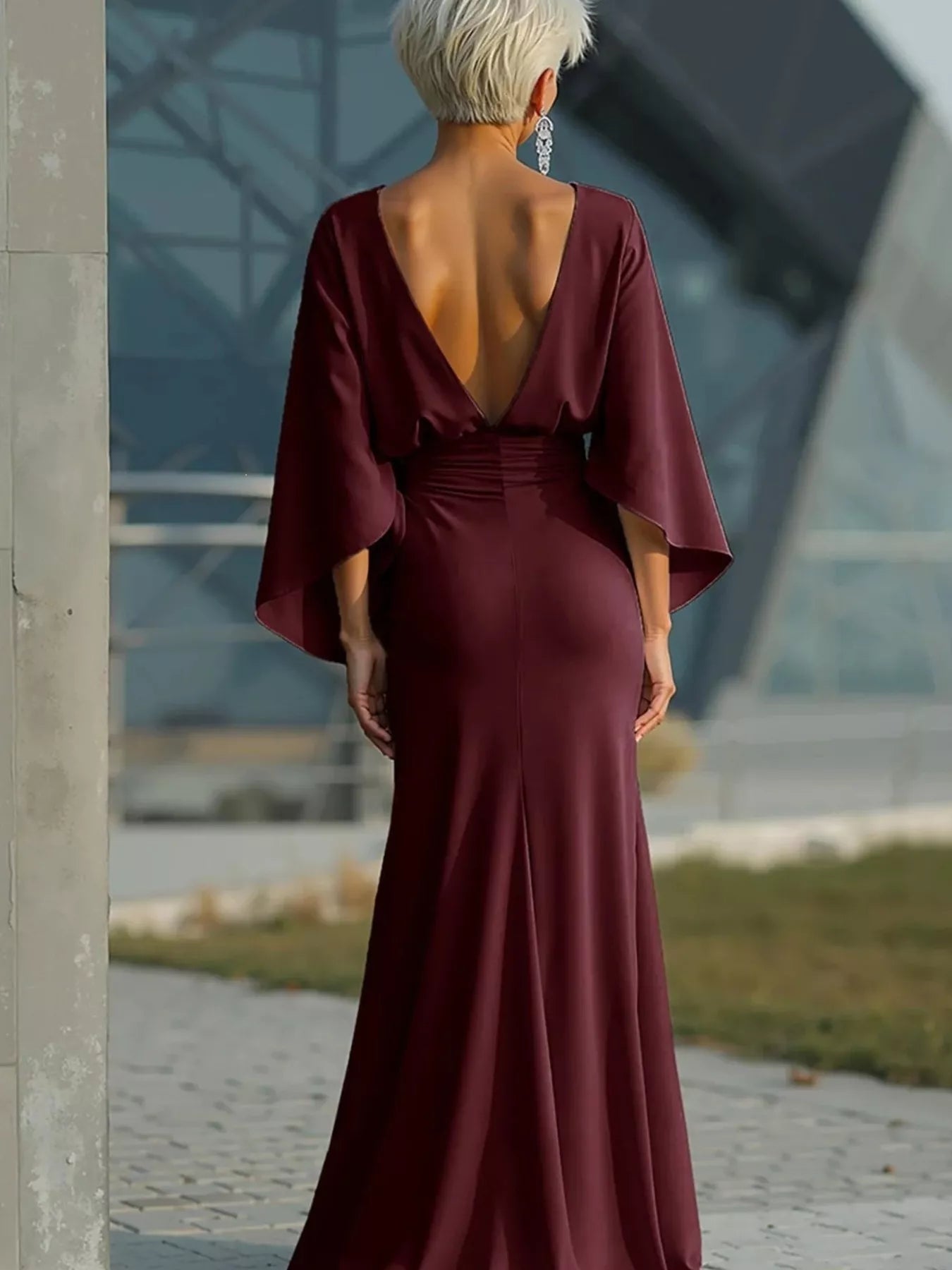 Batwing Ruched Maxi Dress | 6 Colors-Tactilefable