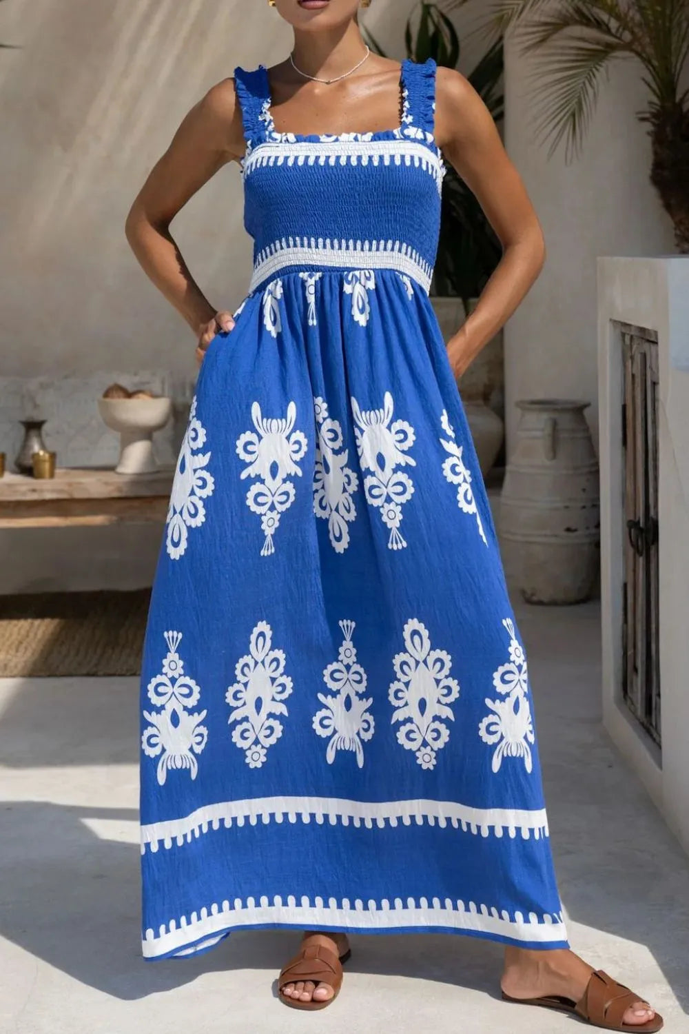 Daydream Printed Square Neck Cami Dress | 3 colors | Poundton-Tactilefable
