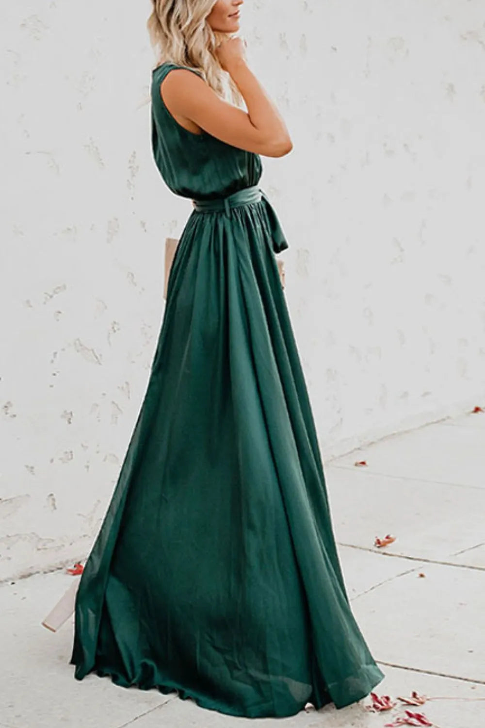 Gilded Hour Surplice Tie Waist Maxi Dress | 3 colors | Poundton-Tactilefable
