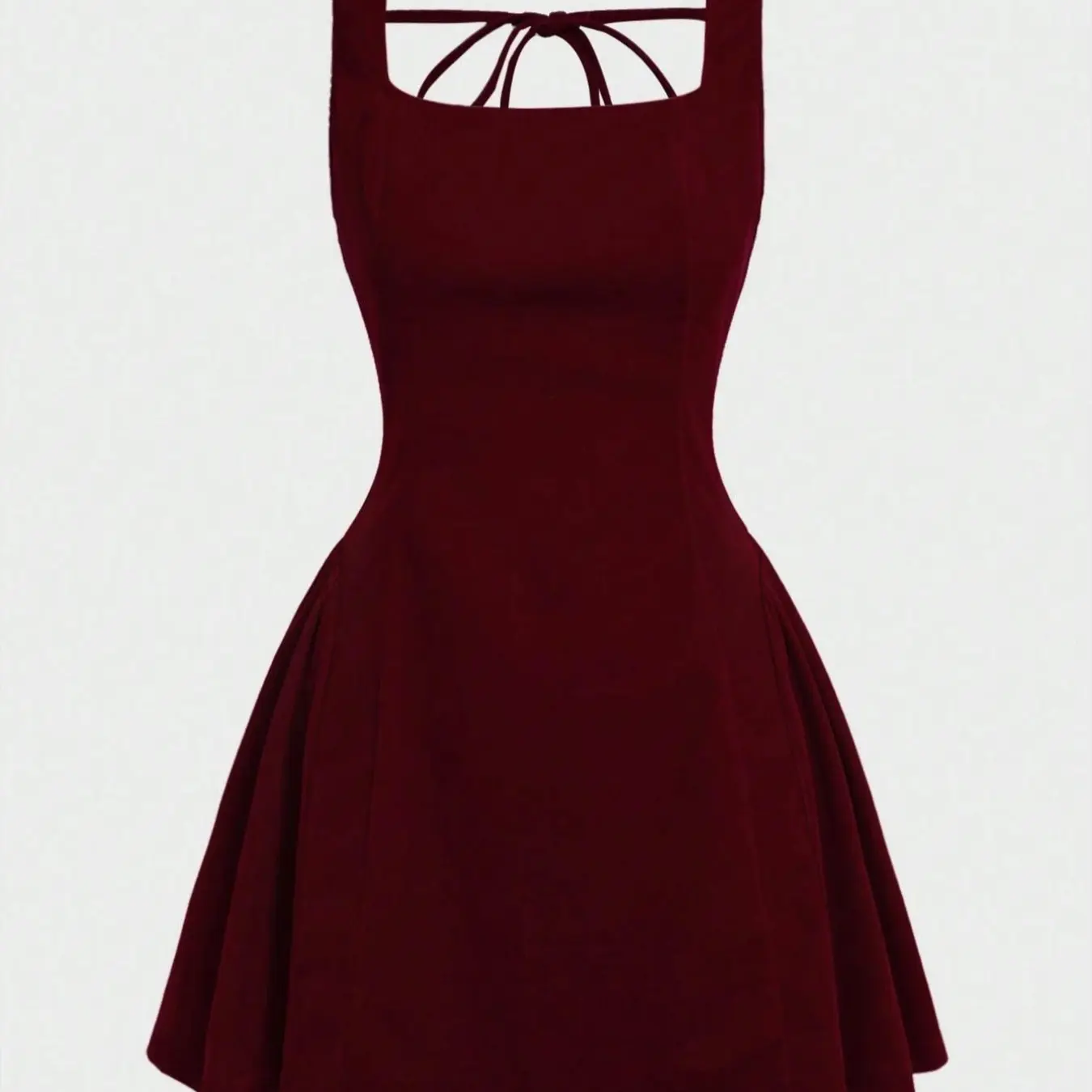 French Elegance Women's Burgundy Fitted Short Bodycon Dress