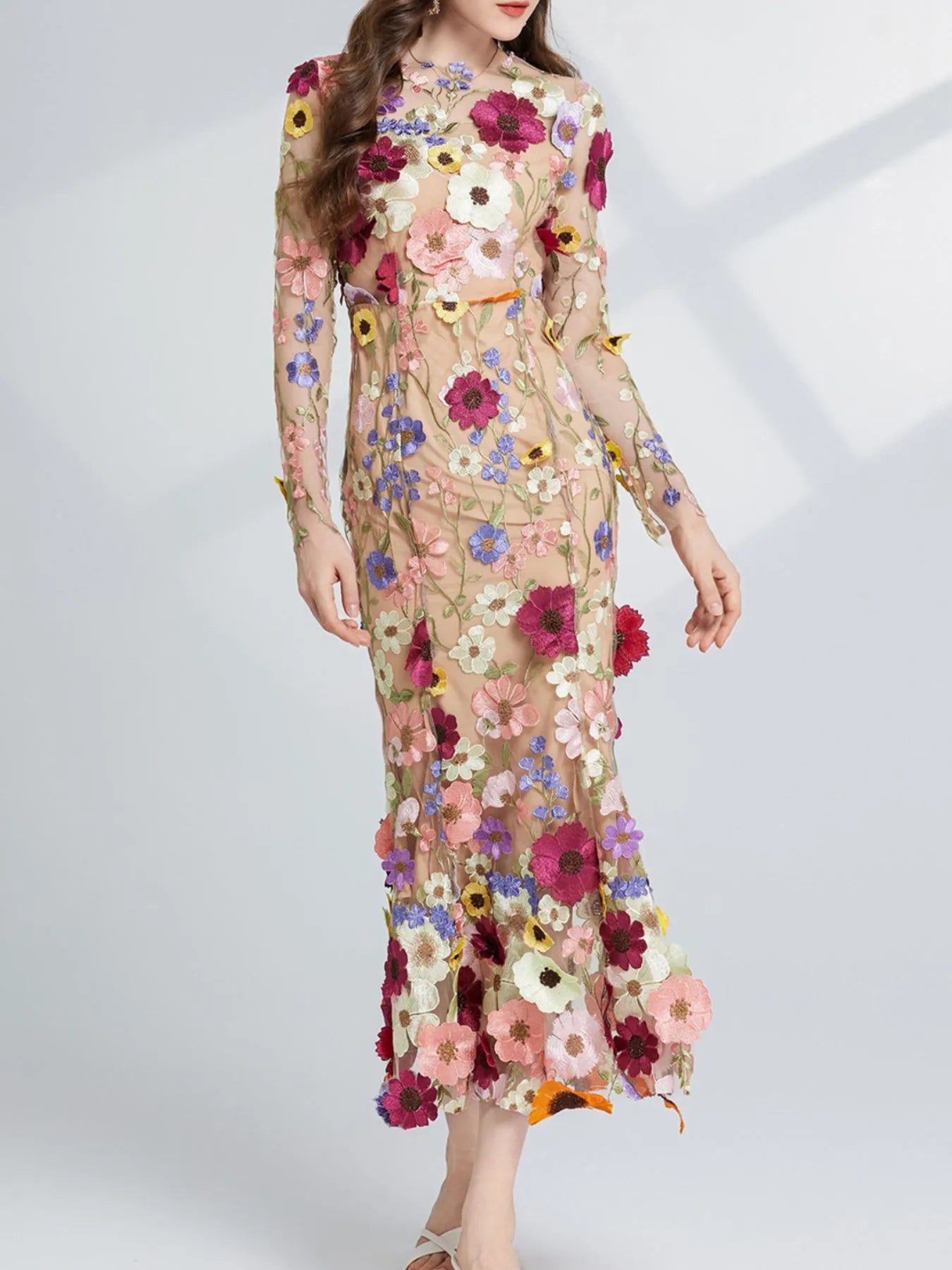 Enchanted Wildflower Mesh Maxi Dress | 4 Colors-Tactilefable