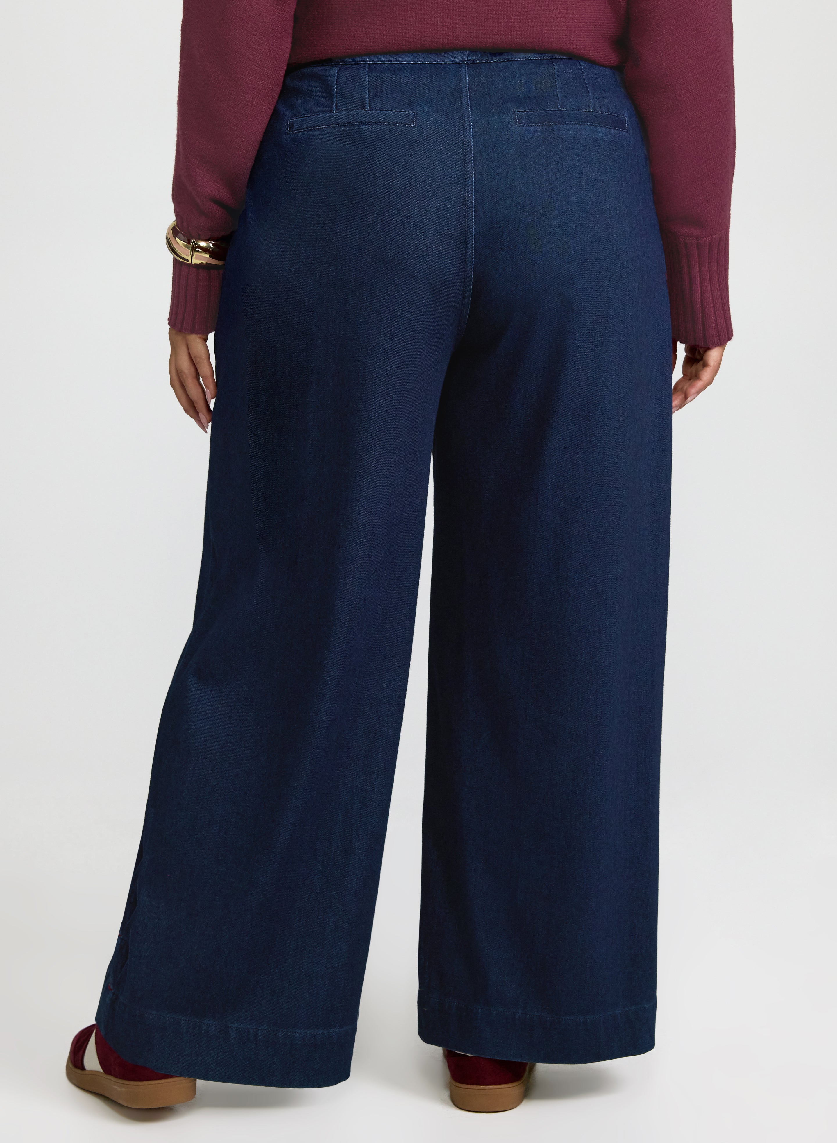 Comfort Stretch Wide-Leg Jeans-Tactilefable