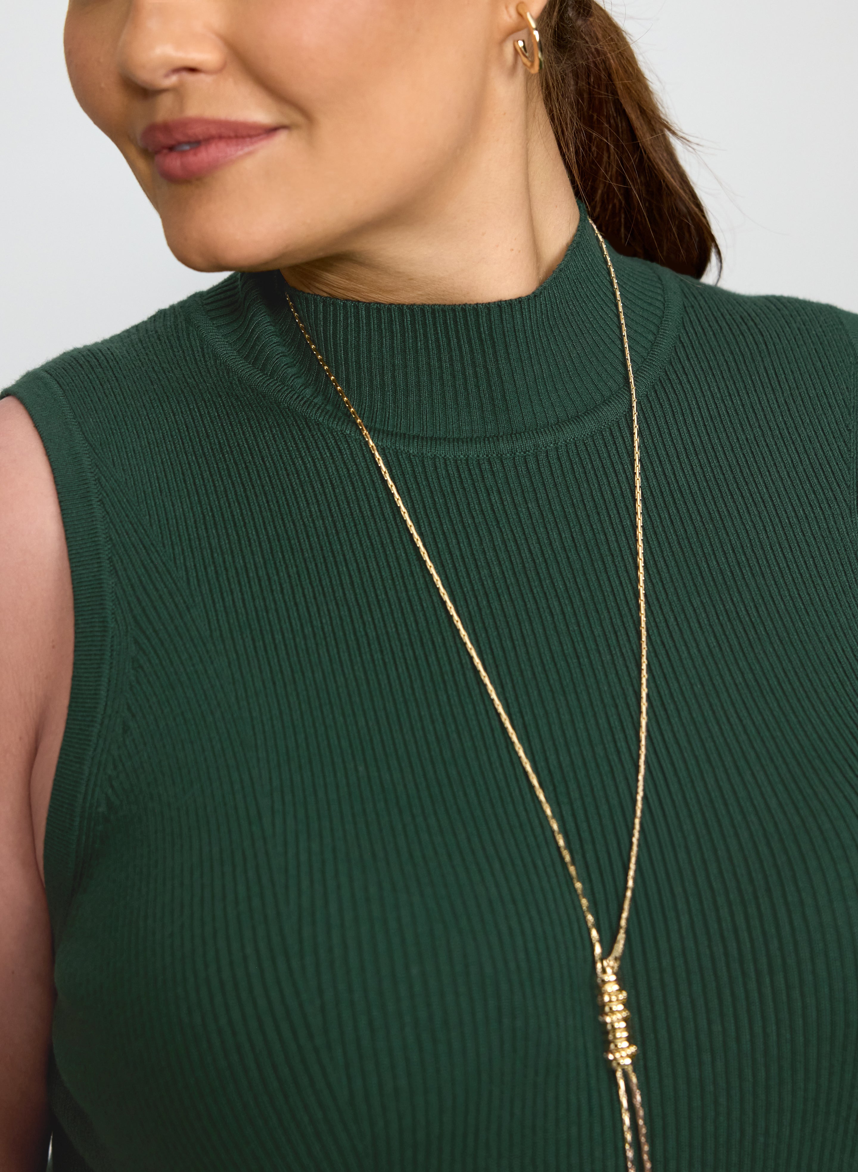 Sleeveless Mock Neck Knit-Tactilefable