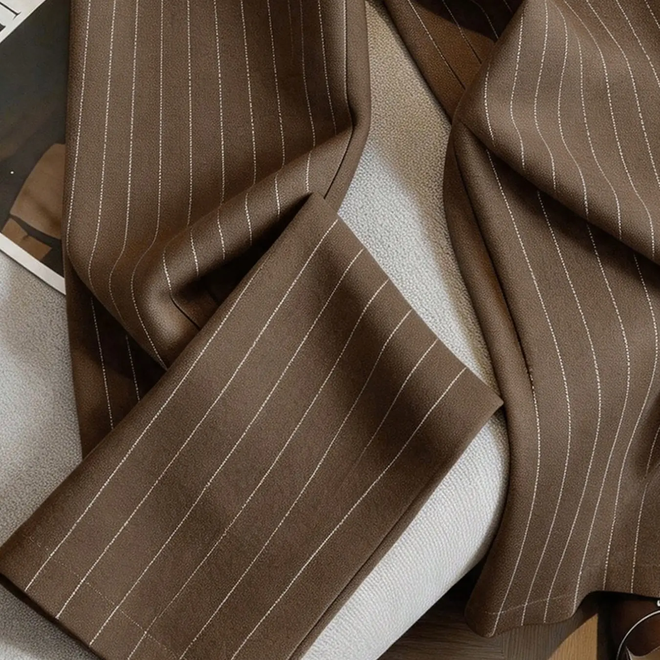 Women's Vertical Stripe High-Waist Suit Pants
