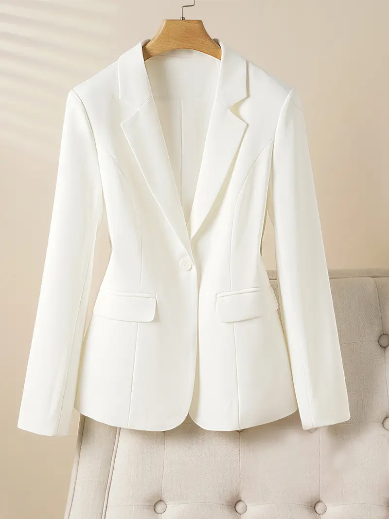 Women's Fashion Collared Blazer Jacket Long Sleeve Fitted, Professional Office Wear, Business Work Clothes, Business Formal Wear, Formal Business Attire, Stylish Ladies Suit Coat, Elegant Workwear Outerwear for Women