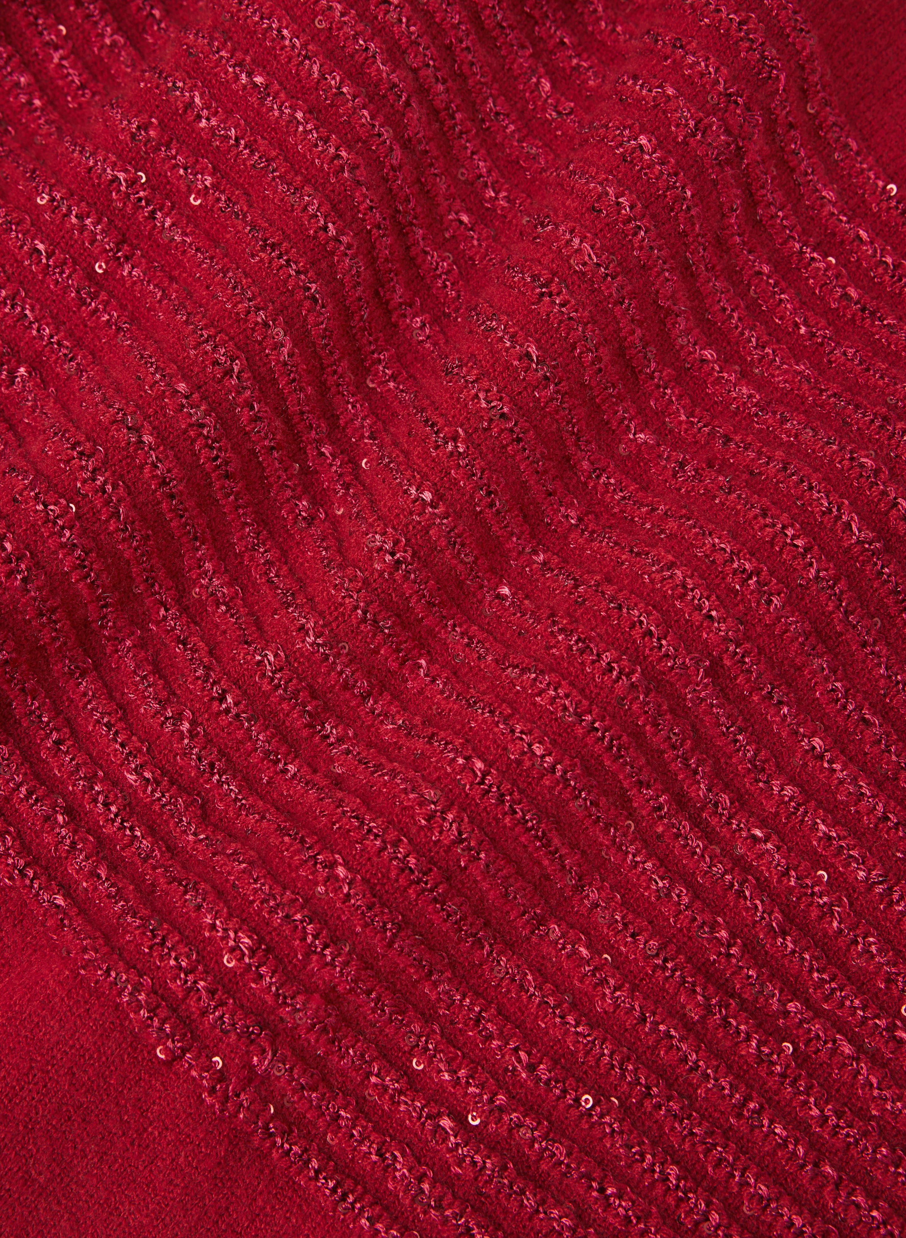 Sequin Striped Cowl Neck Sweater-Tactilefable