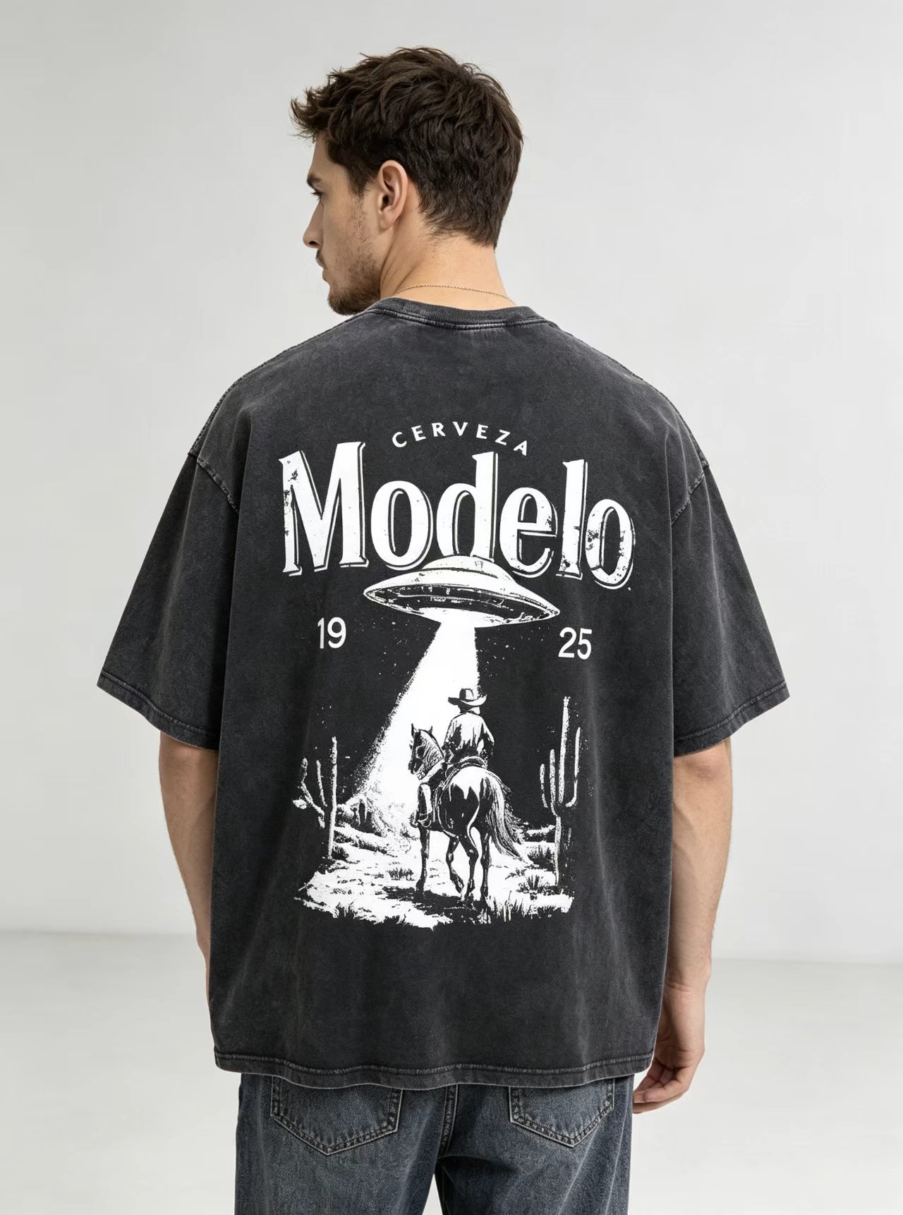 Men's Heavyweight Vintage Washed Oversized Graphic Tee-Tactilefable