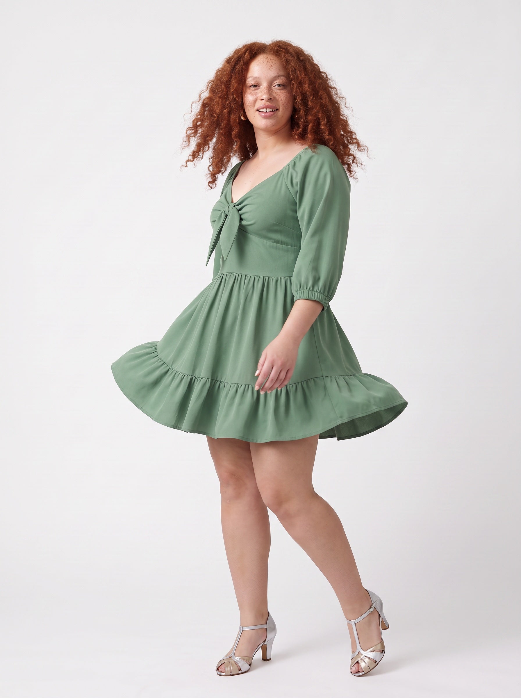 Molly Mini Dress in Solid Mint-Tactilefable