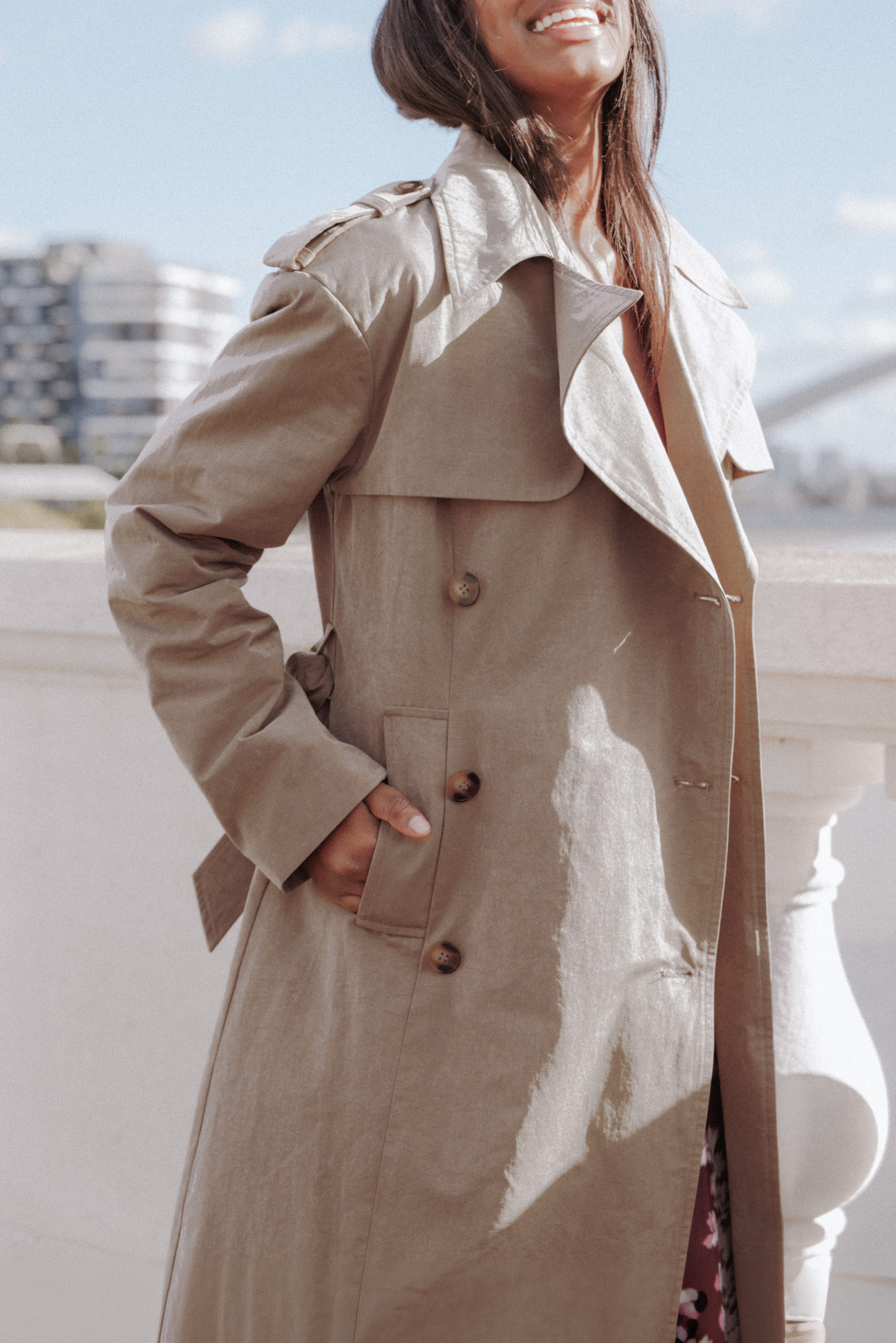Hilda Structured Trench - Khaki-Tactilefable