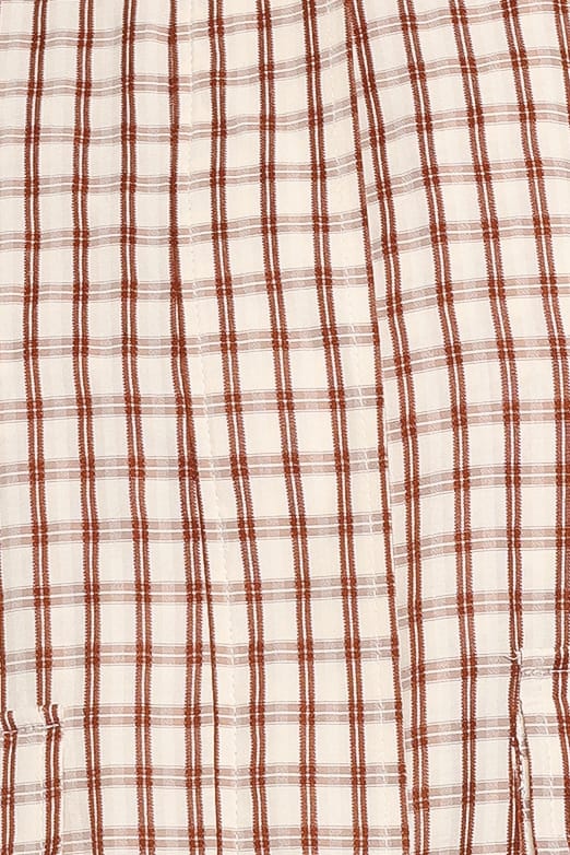 Julie Bubble Hem Jacket - Brown Gingham-Tactilefable
