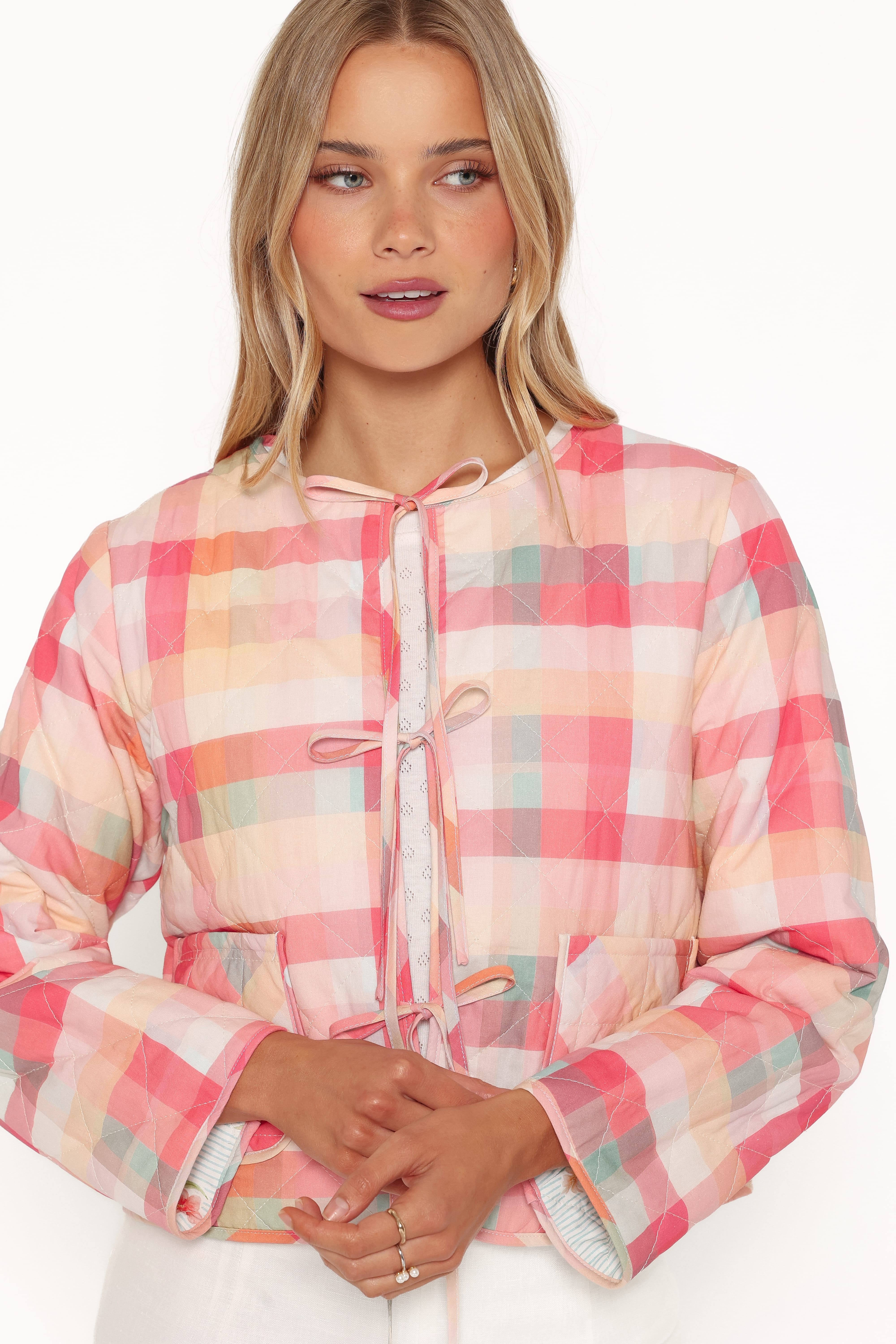 Percy Reversible Quilted Jacket - Blue Garden Stripe-Tactilefable