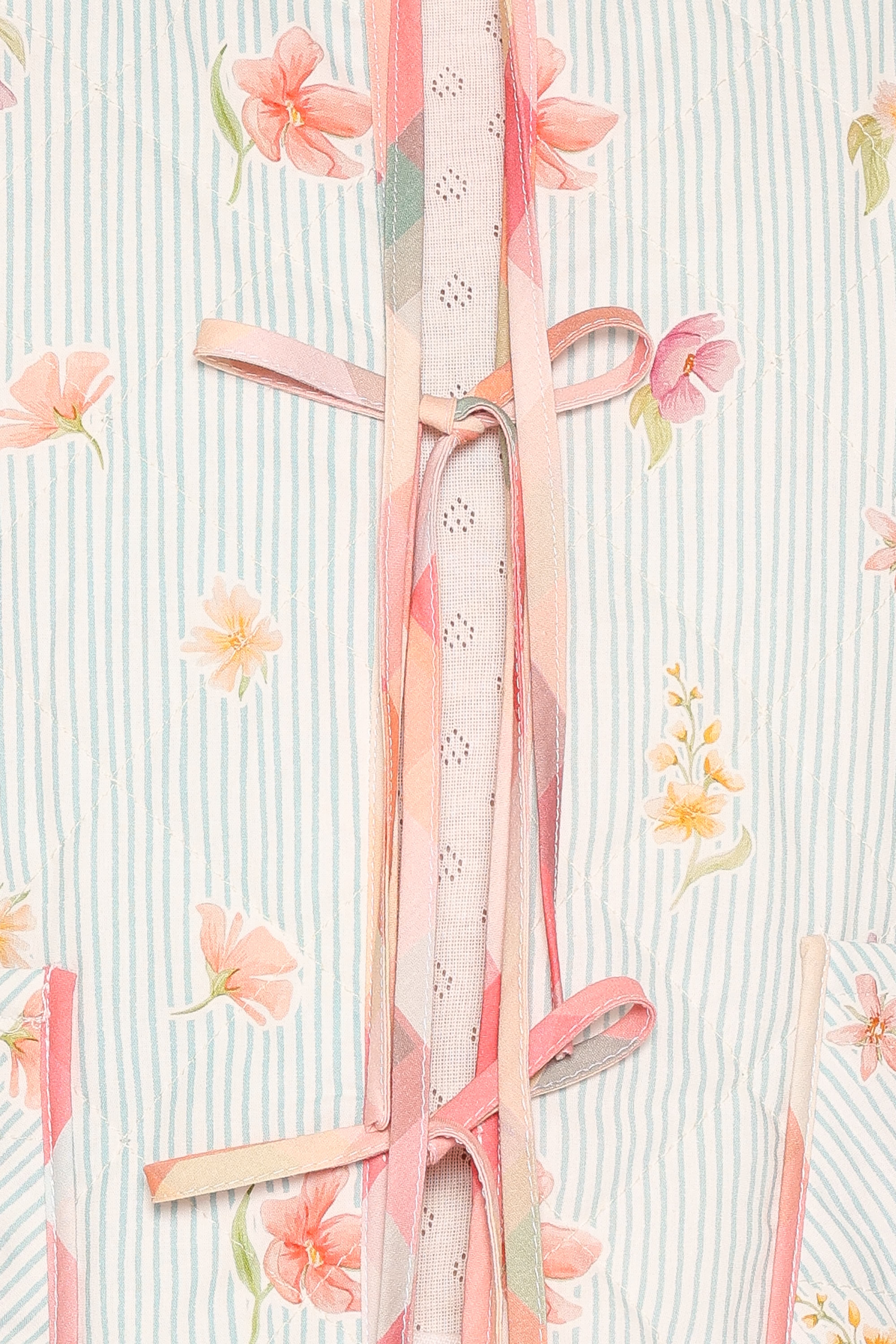 Percy Reversible Quilted Jacket - Blue Garden Stripe-Tactilefable