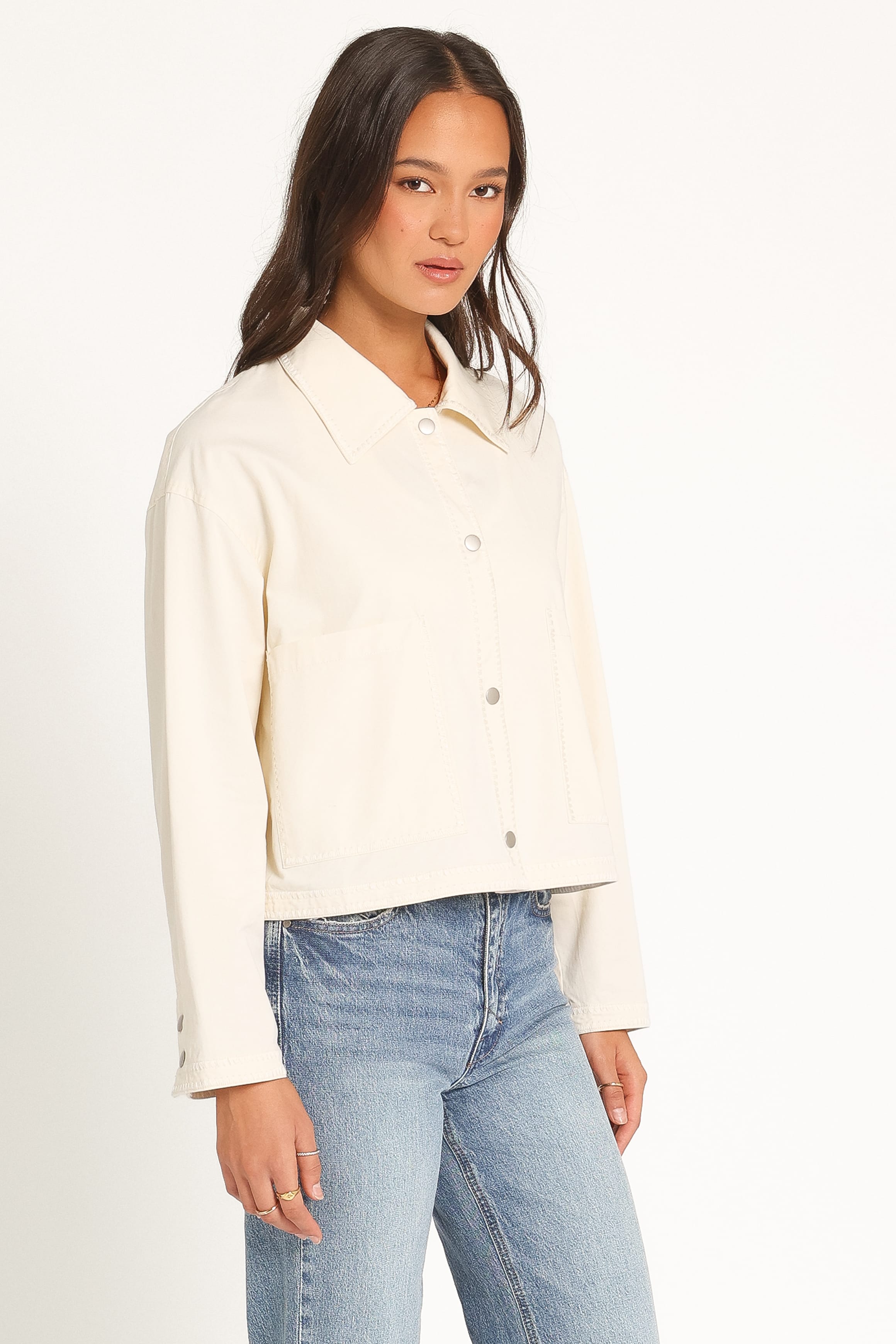Poppi Boxy Crop Jacket - Ivory-Tactilefable