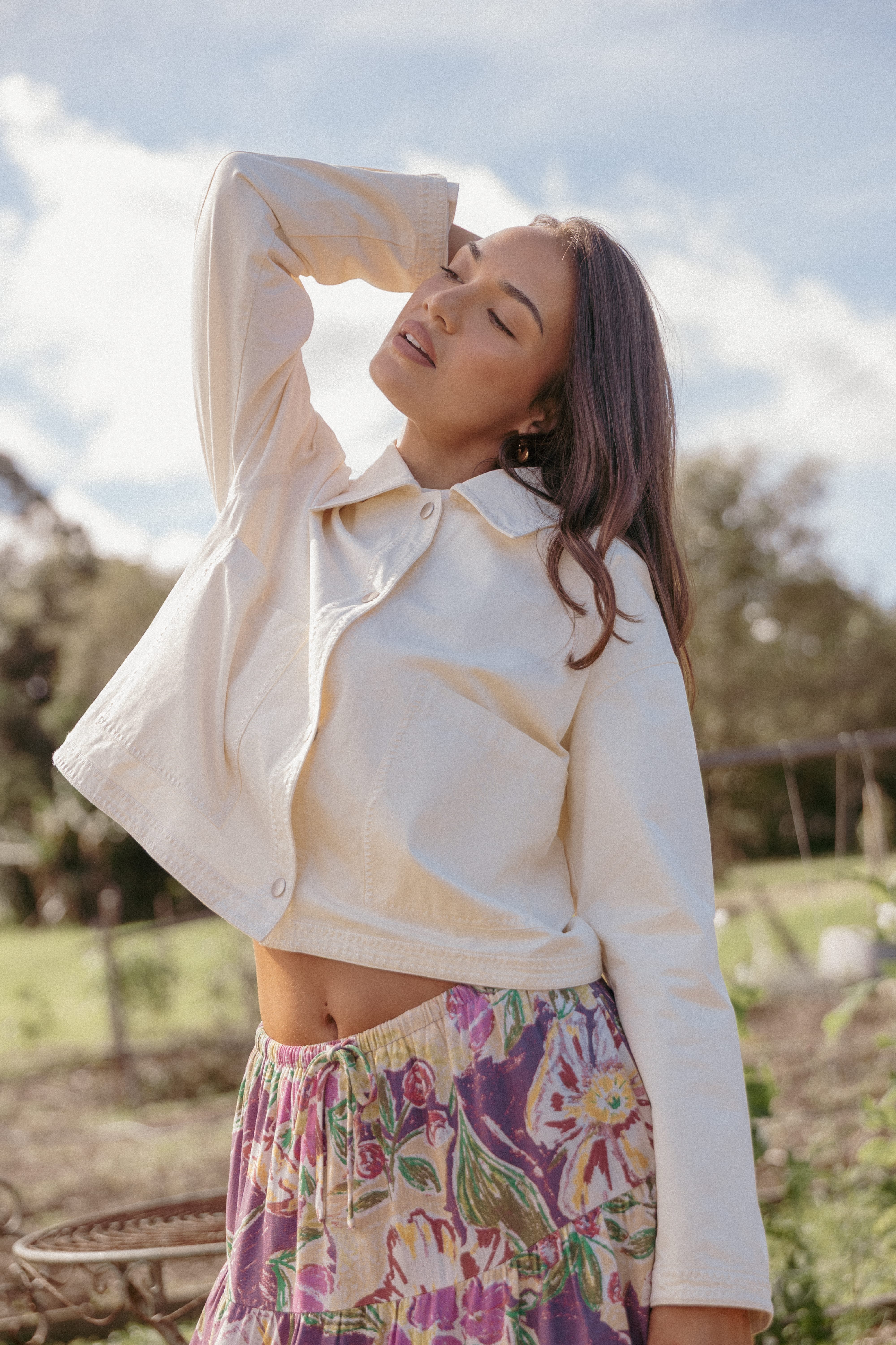 Poppi Boxy Crop Jacket - Ivory-Tactilefable