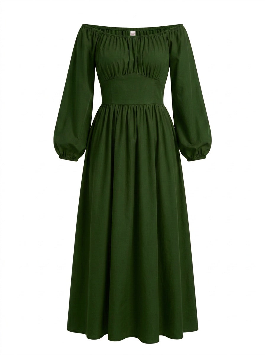 Swann Maxi Dress in Hunter Green-Tactilefable