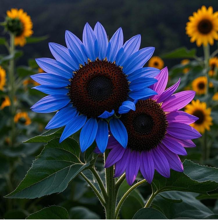 Dual Bloom Magic: Twin Sunflowers on One Stem Seeds