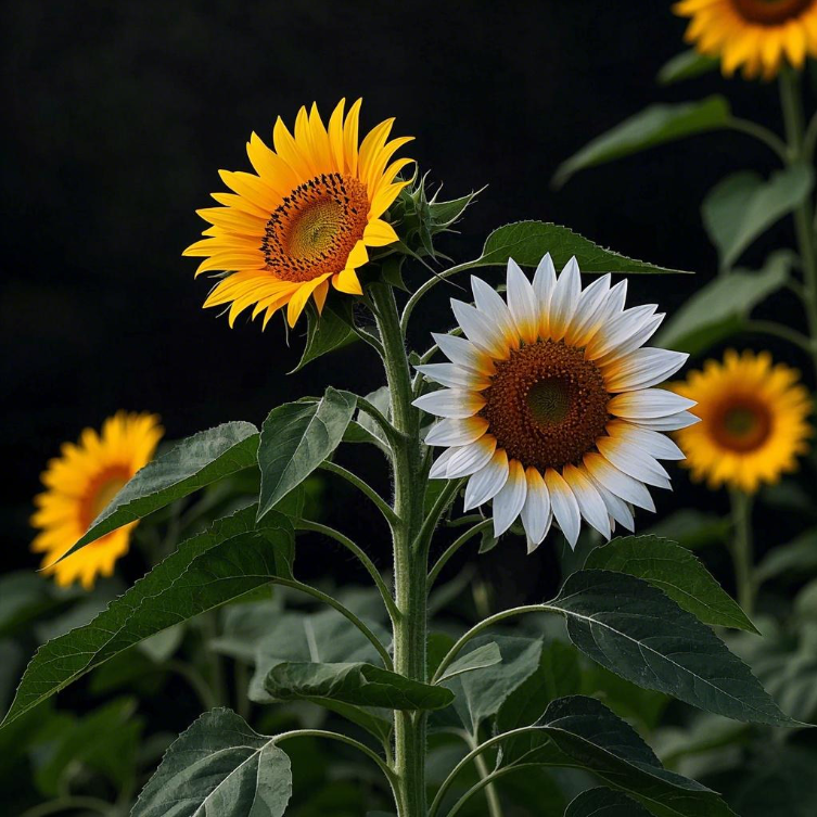 Dual Bloom Magic: Twin Sunflowers on One Stem Seeds