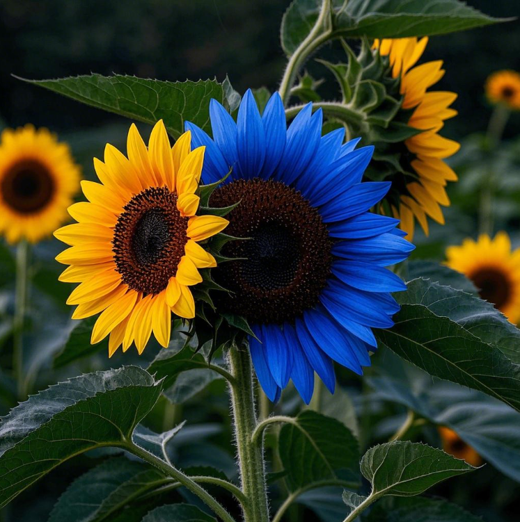 Dual Bloom Magic: Twin Sunflowers on One Stem Seeds