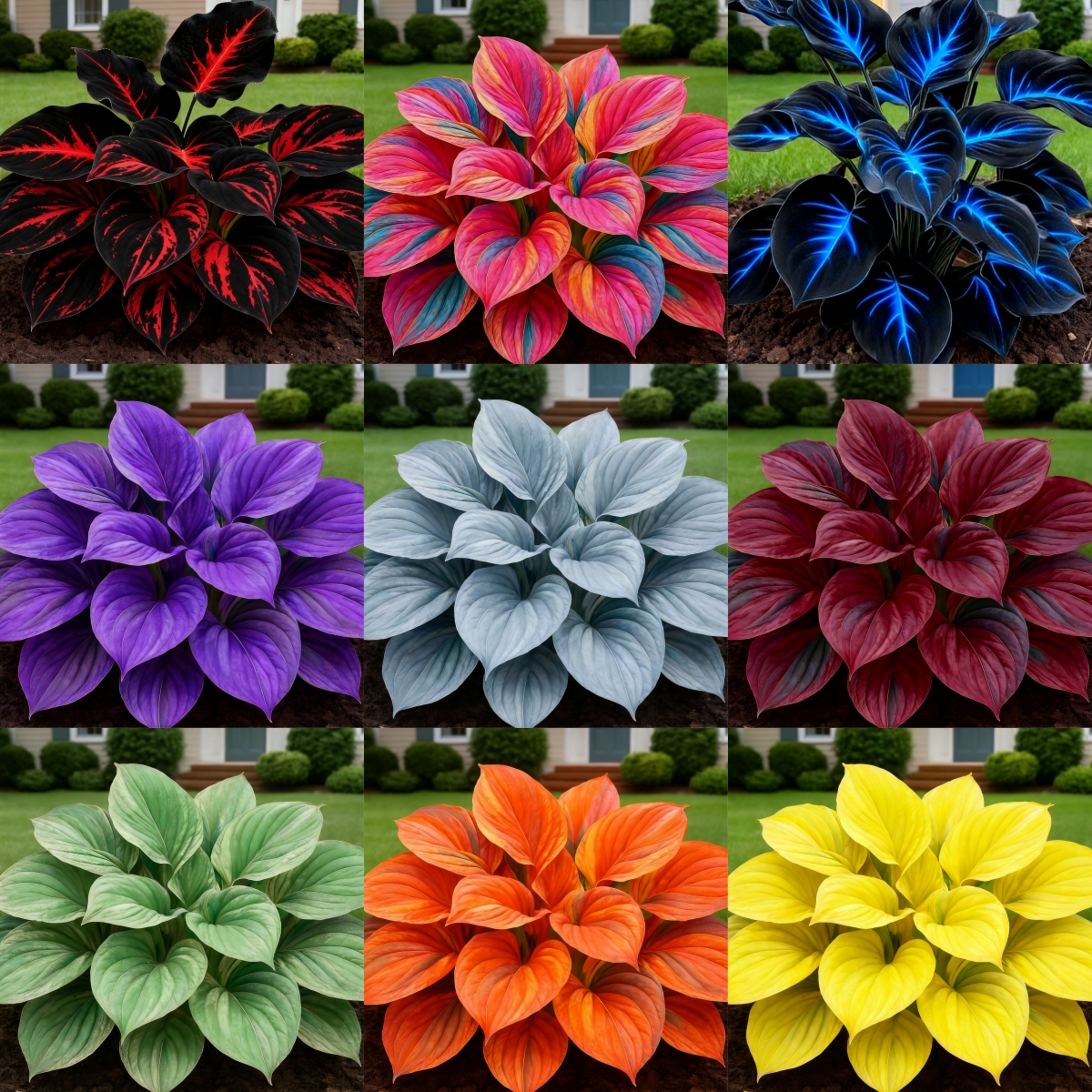 🌈Rare Multicolor Hosta Seeds – Unique Variegated Leaves for Eye🌸