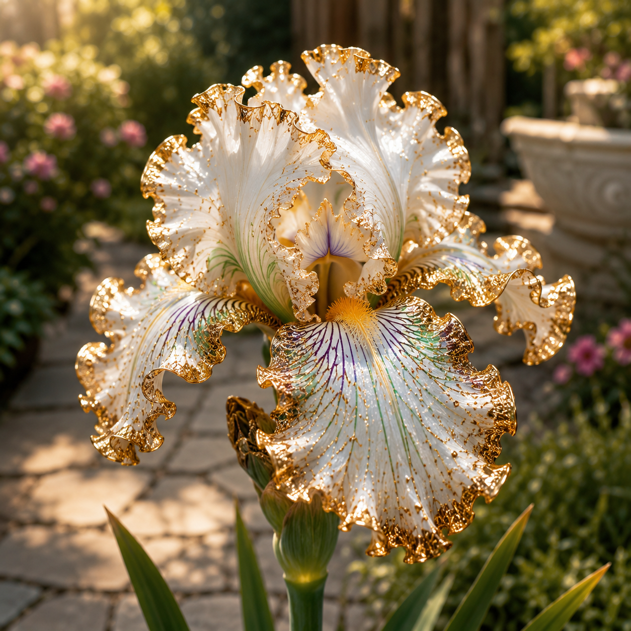 ✨ Seltene vergoldete Juwelen-Iris-Zwiebeln – Schimmernde, goldgeränderte Blüten für Gärten und Töpfe