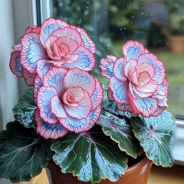 Rare Twin Begonia🌸🍀 Potted Design, Easy Maintenance 🌿🫧