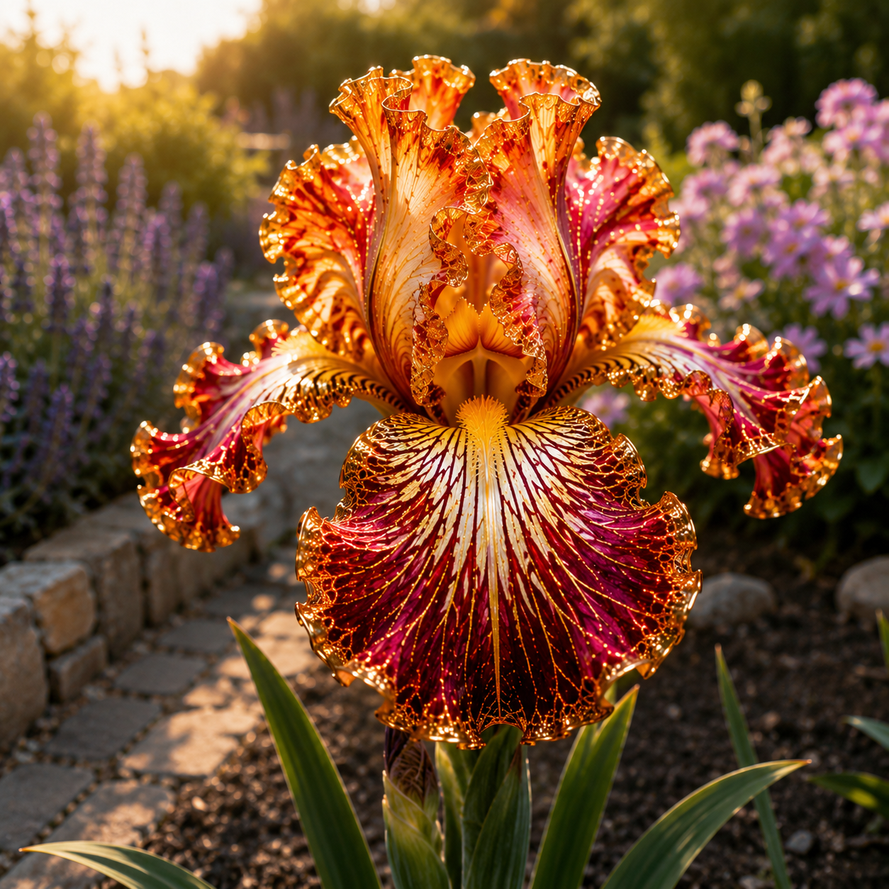 ✨ Seltene vergoldete Juwelen-Iris-Zwiebeln – Schimmernde, goldgeränderte Blüten für Gärten und Töpfe
