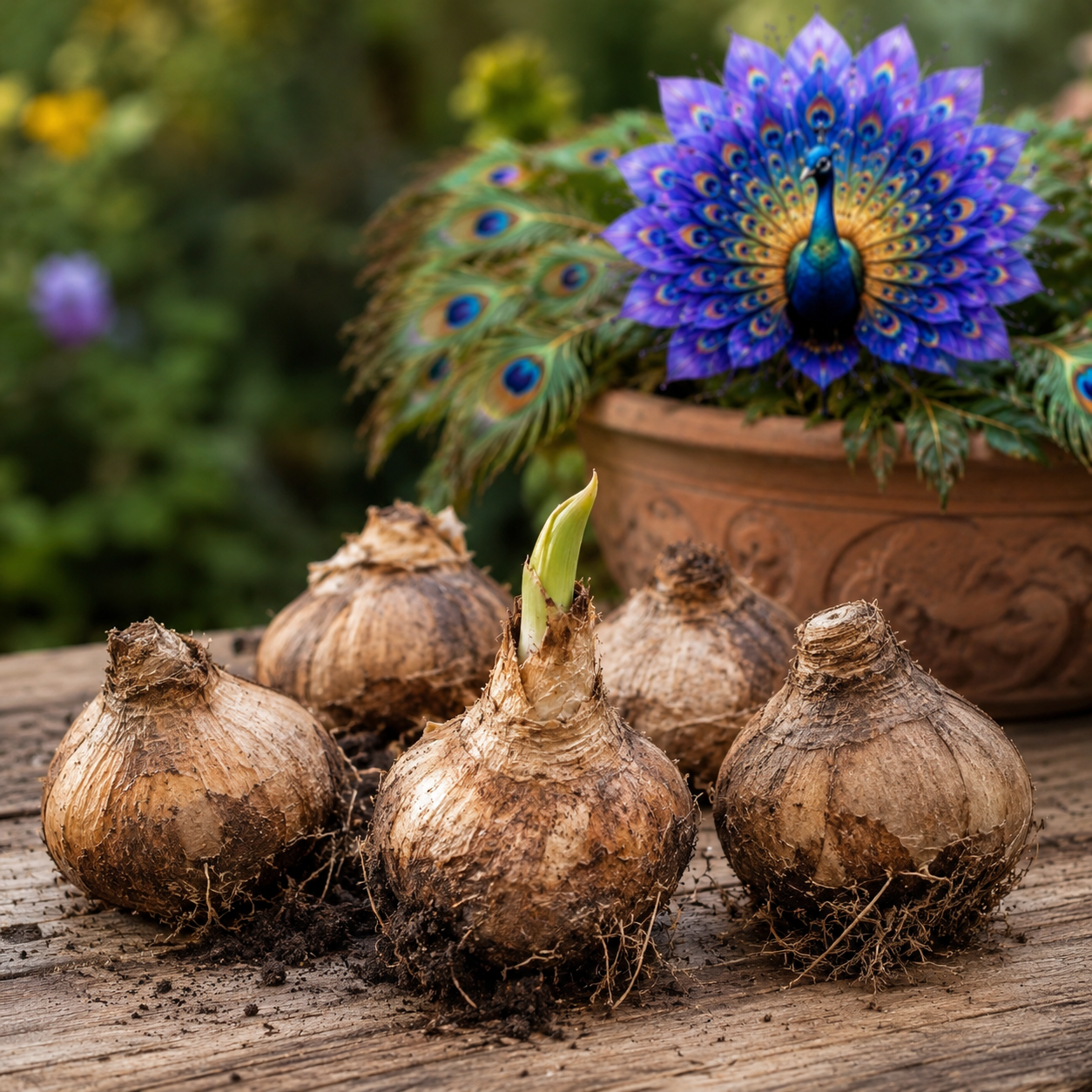 🦚 Seltene Pfauen Blumenzwiebeln – Verwandeln Sie jeden Topf in ein atemberaubendes Garten-Highlight