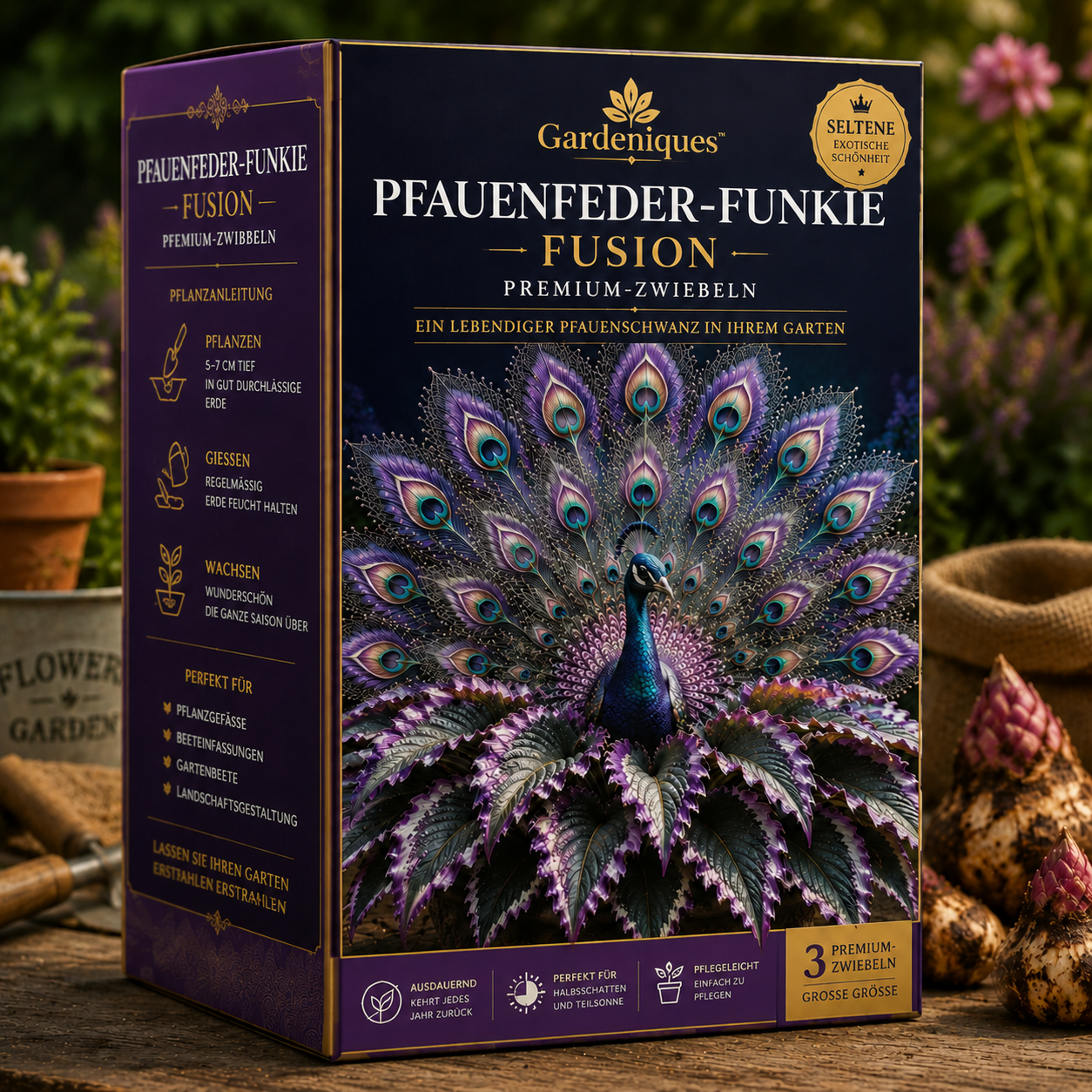 🦚 Königliche Pfauenfeder-Funkie – Die seltene Gartenschönheit, die jedem auffällt