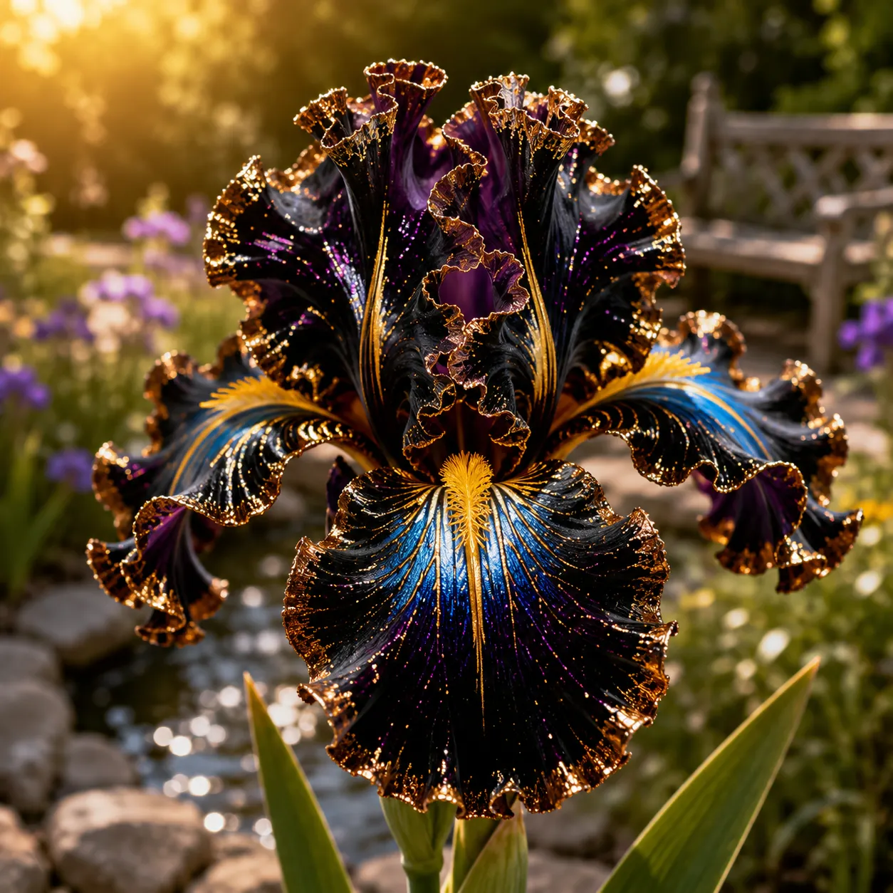 ✨ Seltene vergoldete Juwelen-Iris-Zwiebeln – Schimmernde, goldgeränderte Blüten für Gärten und Töpfe