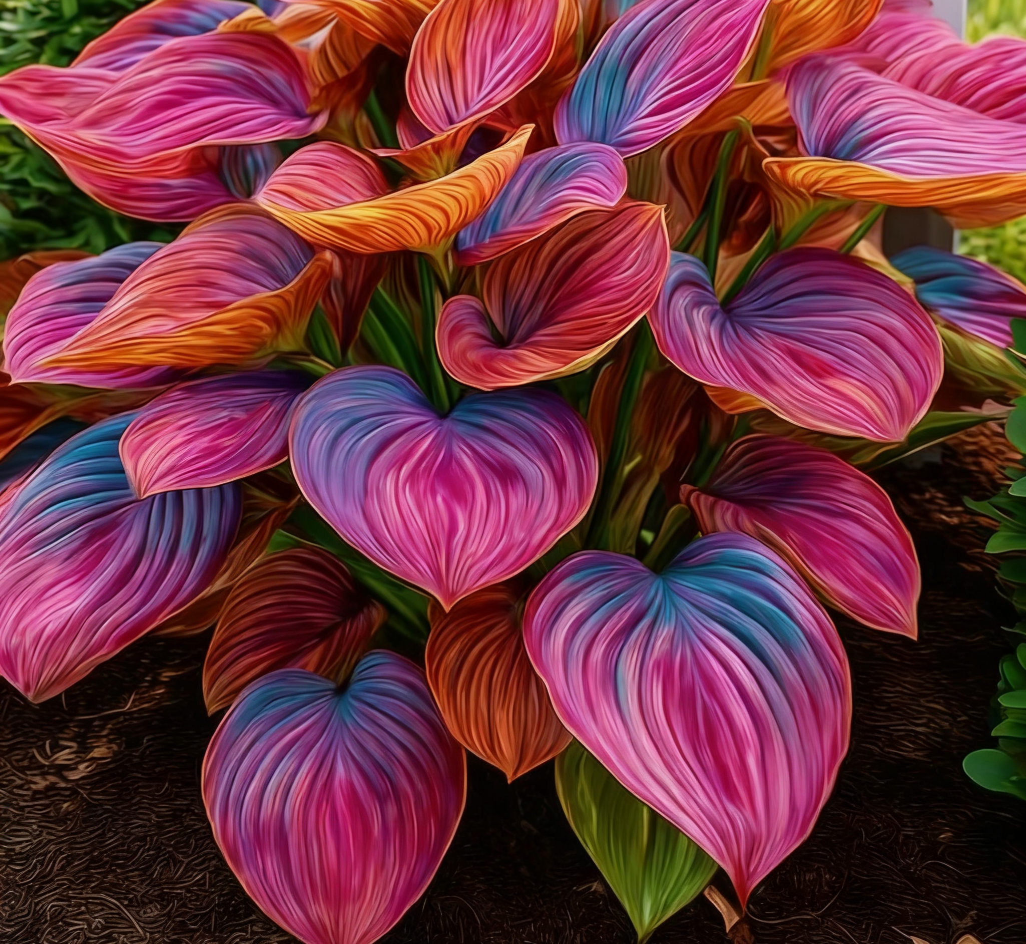 🌿Rare Multicolor Hosta Seeds – Unique Variegated Leaves for Eye🌸