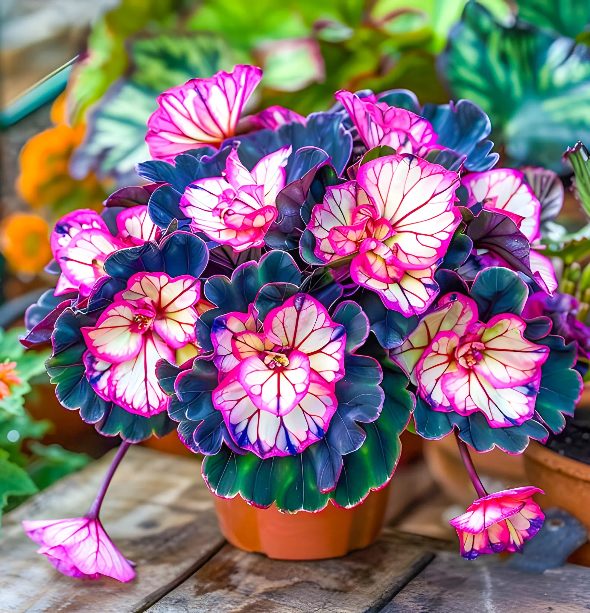 Rare Twin Begonia🌸🍀 Potted Design, Easy Maintenance 🌿🫧