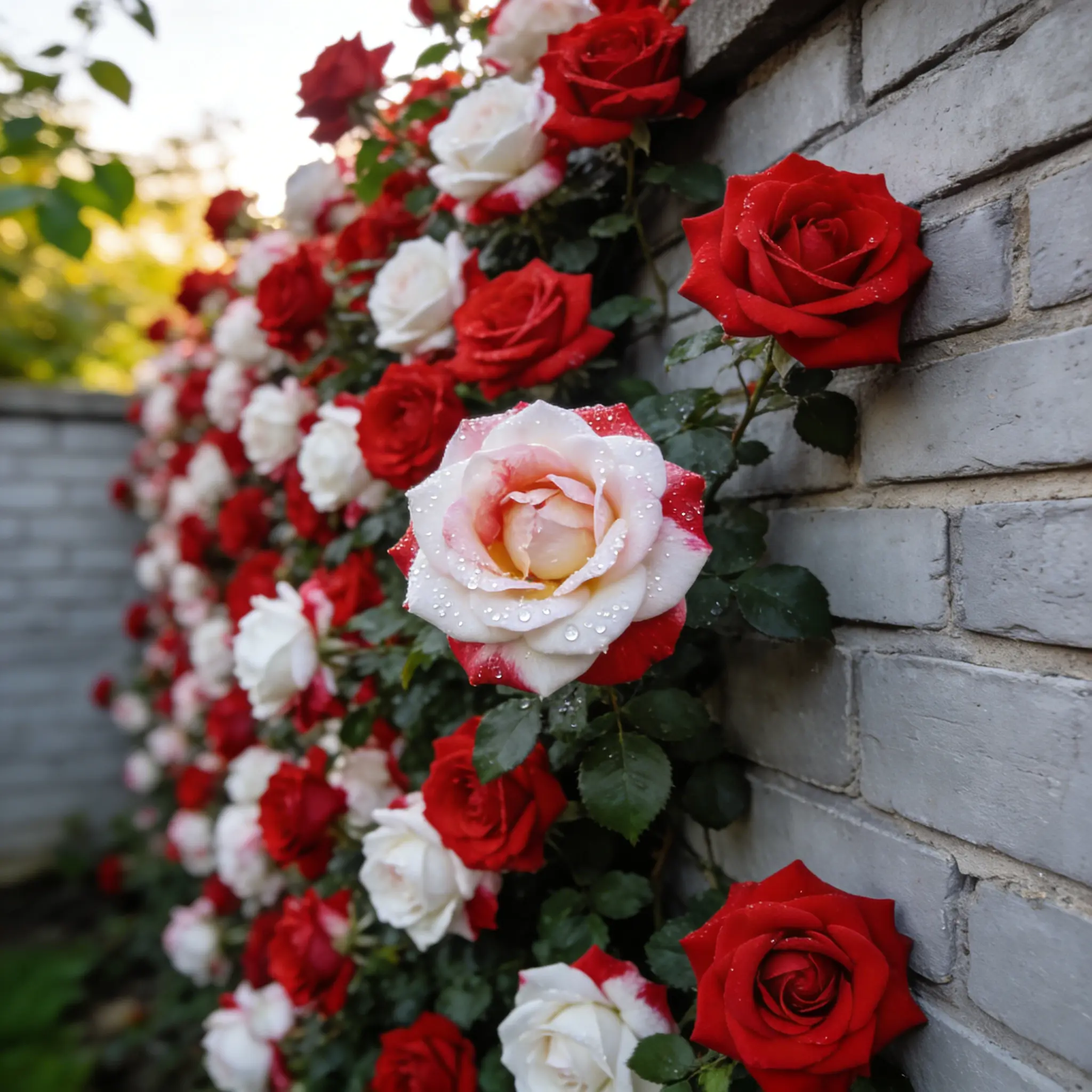 🌹2026 Neuheit – Zwillings-Rot-Weiß-Rose