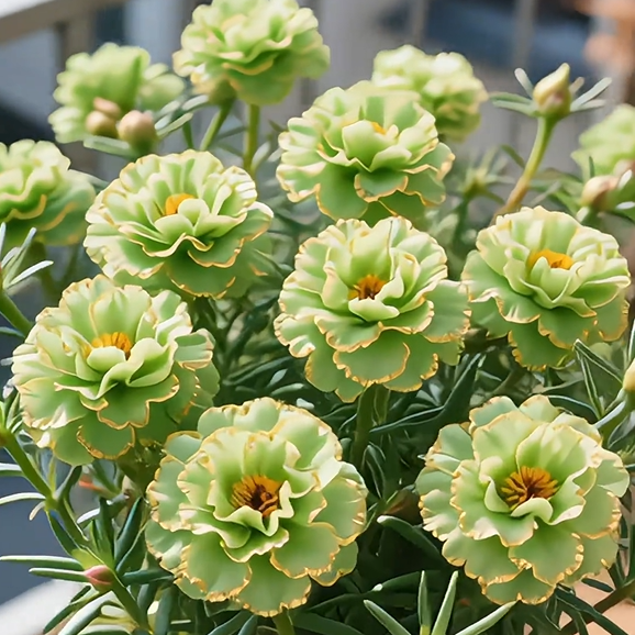 🌹Gold-Edged Double Mixed-Color Moss Rose—2025 Latest Variety