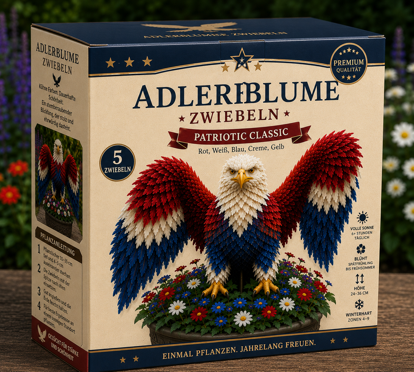 🦅 Amerikanische Adler Blüte (American Pride Eagle Bloom) Zwiebeln – Die majestätische Blume, die einem Weißkopfseeadler ähnelt