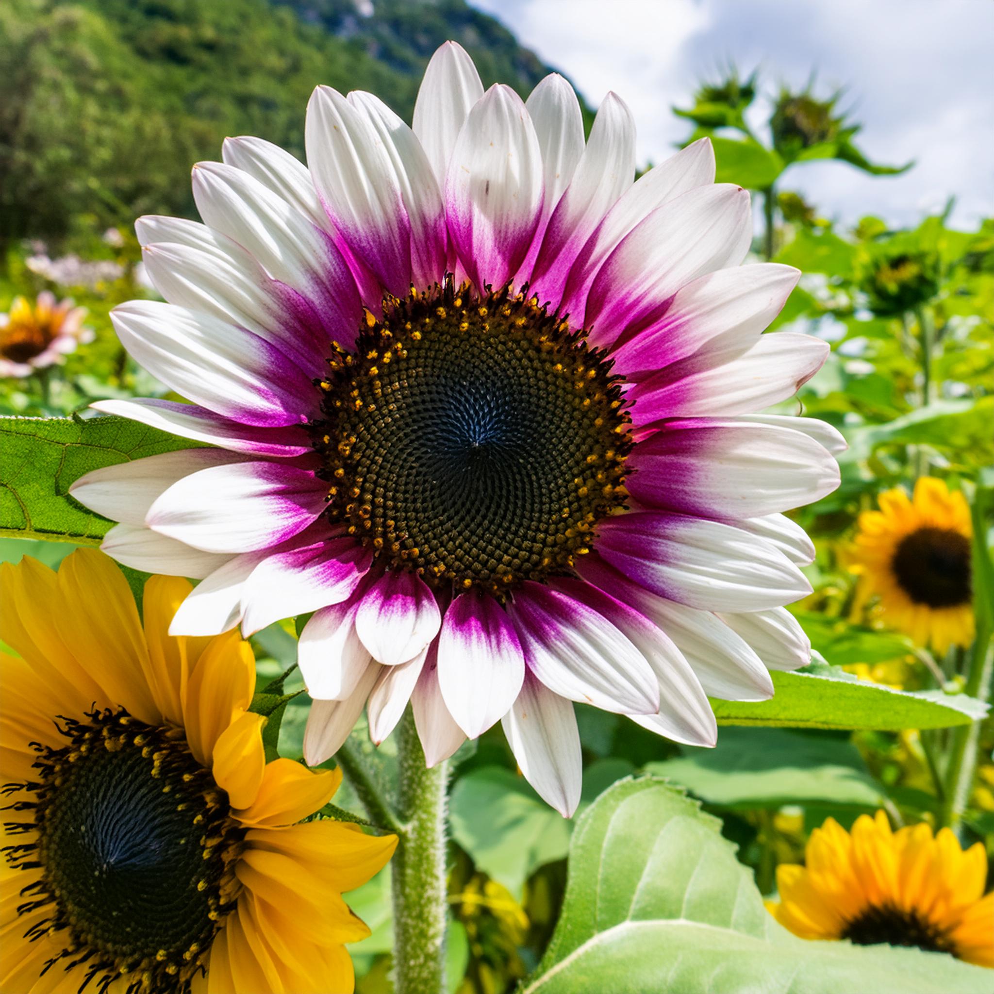 Seltene zweifarbige lila Sonnenblumenkerne
