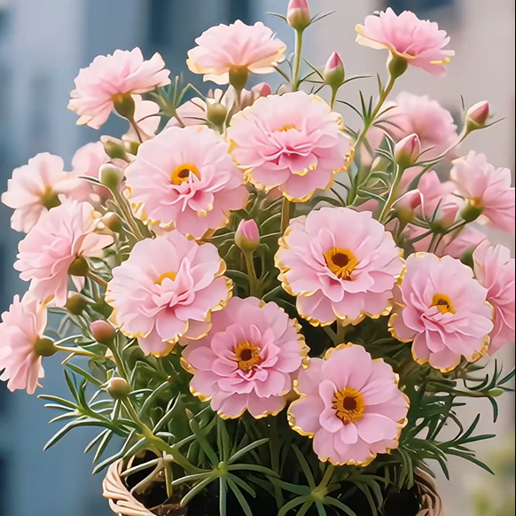🌹Gold-Edged Double Mixed-Color Moss Rose—2025 Latest Variety