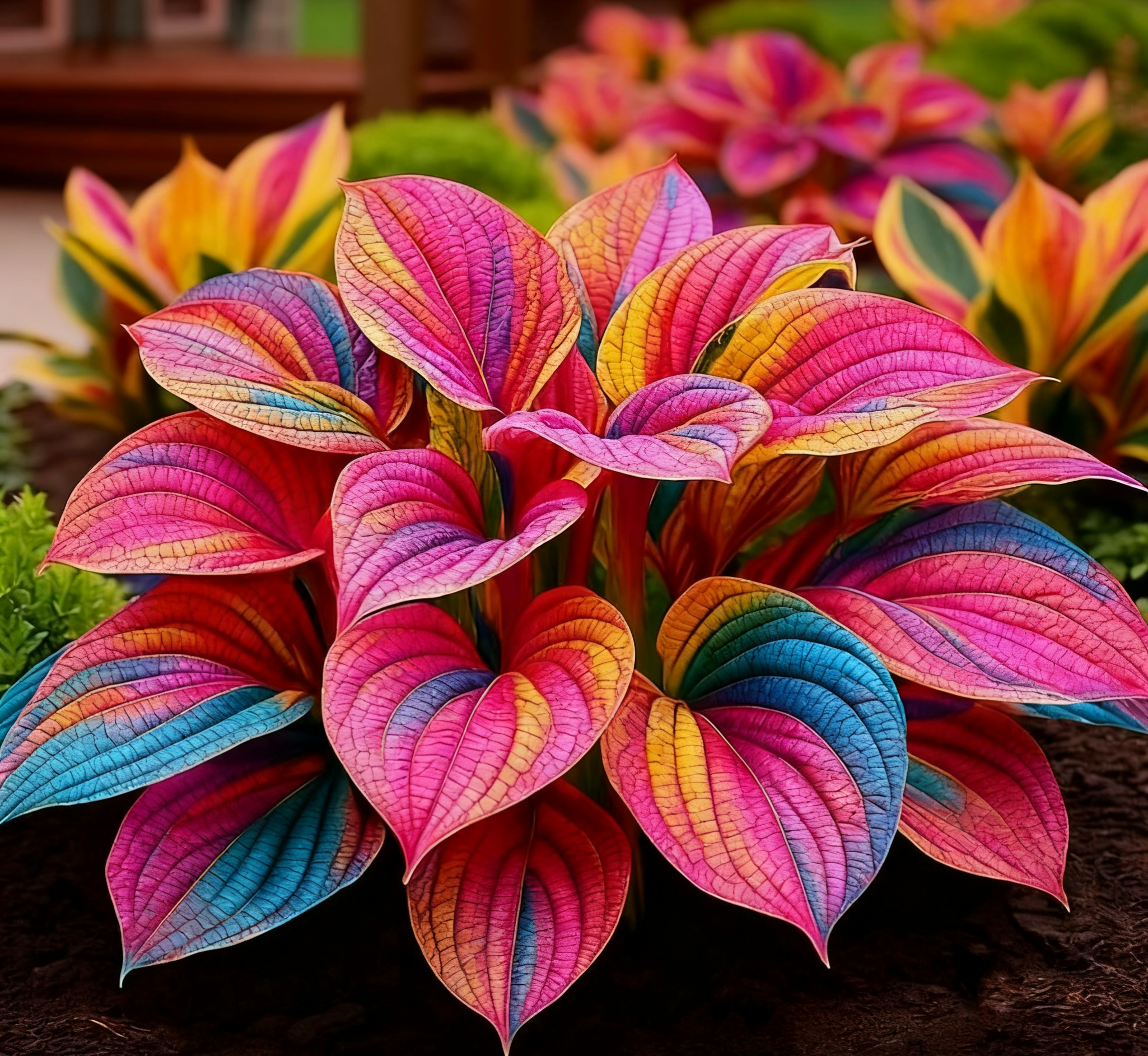 🌿Rare Multicolor Hosta Seeds – Unique Variegated Leaves for Eye🌸