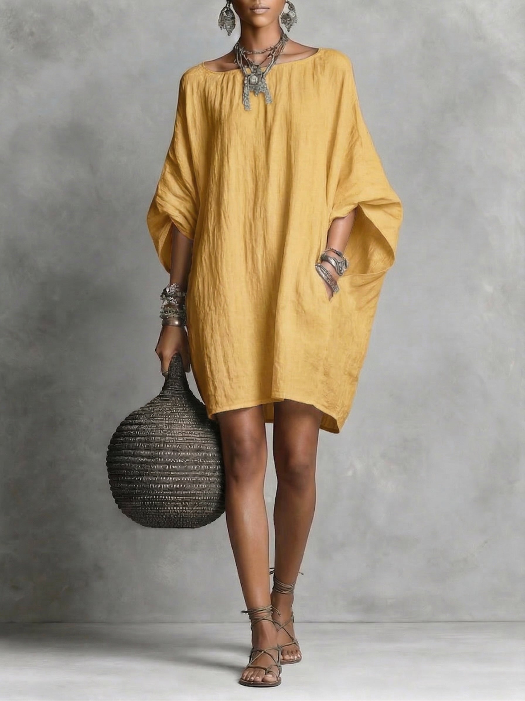 Hot Sale❤ Casual cotton and linen dress