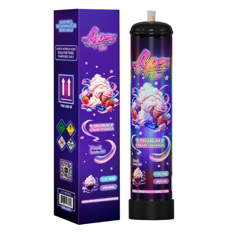 ApexGas 1.1L Whipped Cream Charger Unflavored, 700g Nitrous Oixde N2O Cream Charger Canister