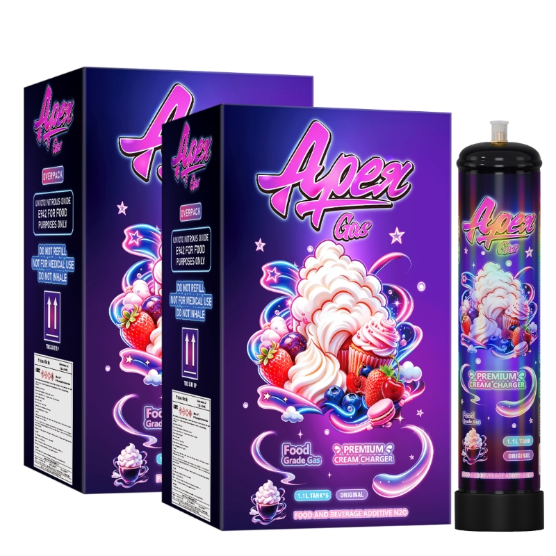 ApexGas 1.1L Whipped Cream Charger Unflavored, 700g Nitrous Oixde N2O Cream Charger Canister