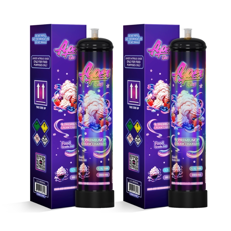 ApexGas 1.1L Whipped Cream Charger Unflavored, 700g Nitrous Oixde N2O Cream Charger Canister