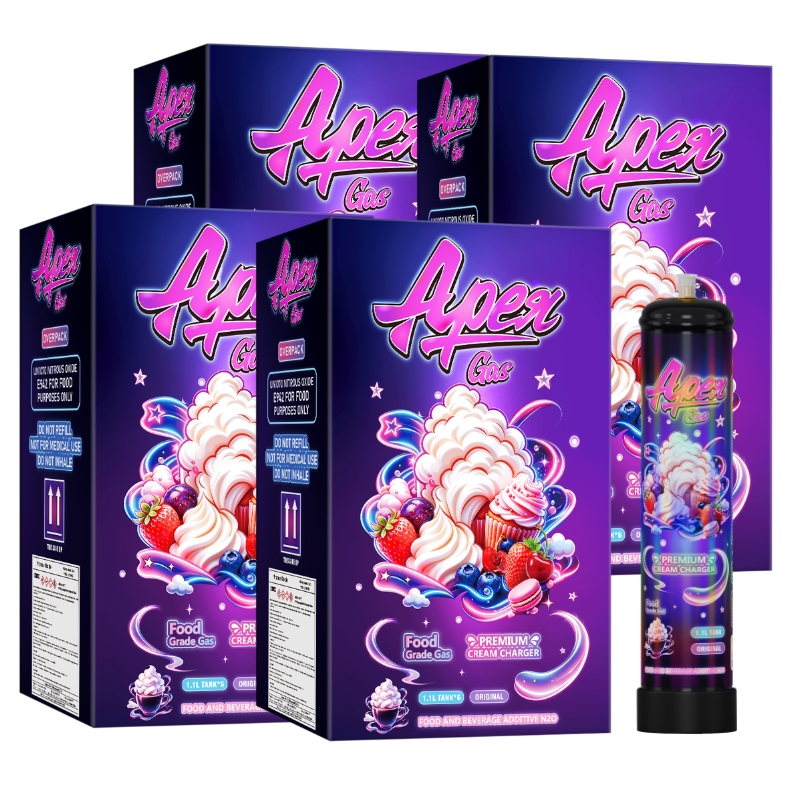 ApexGas 1.1L Whipped Cream Charger Unflavored, 700g Nitrous Oixde N2O Cream Charger Canister