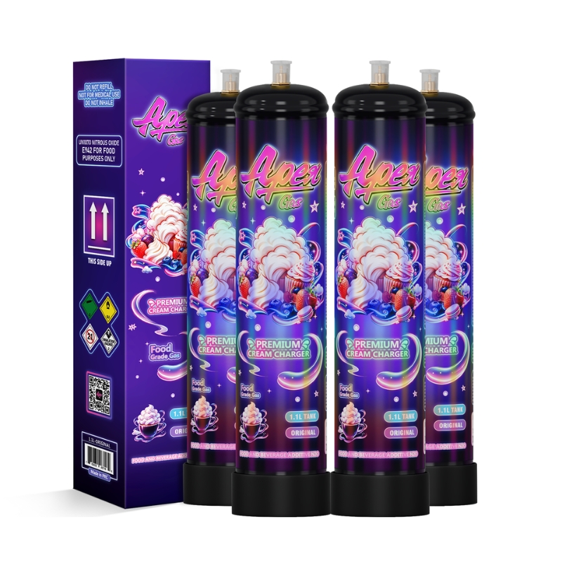ApexGas 1.1L Whipped Cream Charger Unflavored, 700g Nitrous Oixde N2O Cream Charger Canister