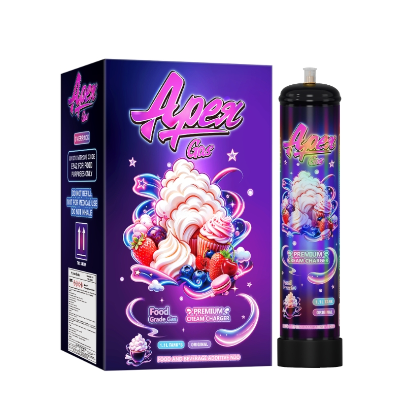 ApexGas 1.1L Whipped Cream Charger Unflavored, 700g Nitrous Oixde N2O Cream Charger Canister