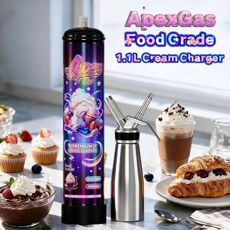 ApexGas 1.1L Whipped Cream Charger Unflavored, 700g Nitrous Oixde N2O Cream Charger Canister