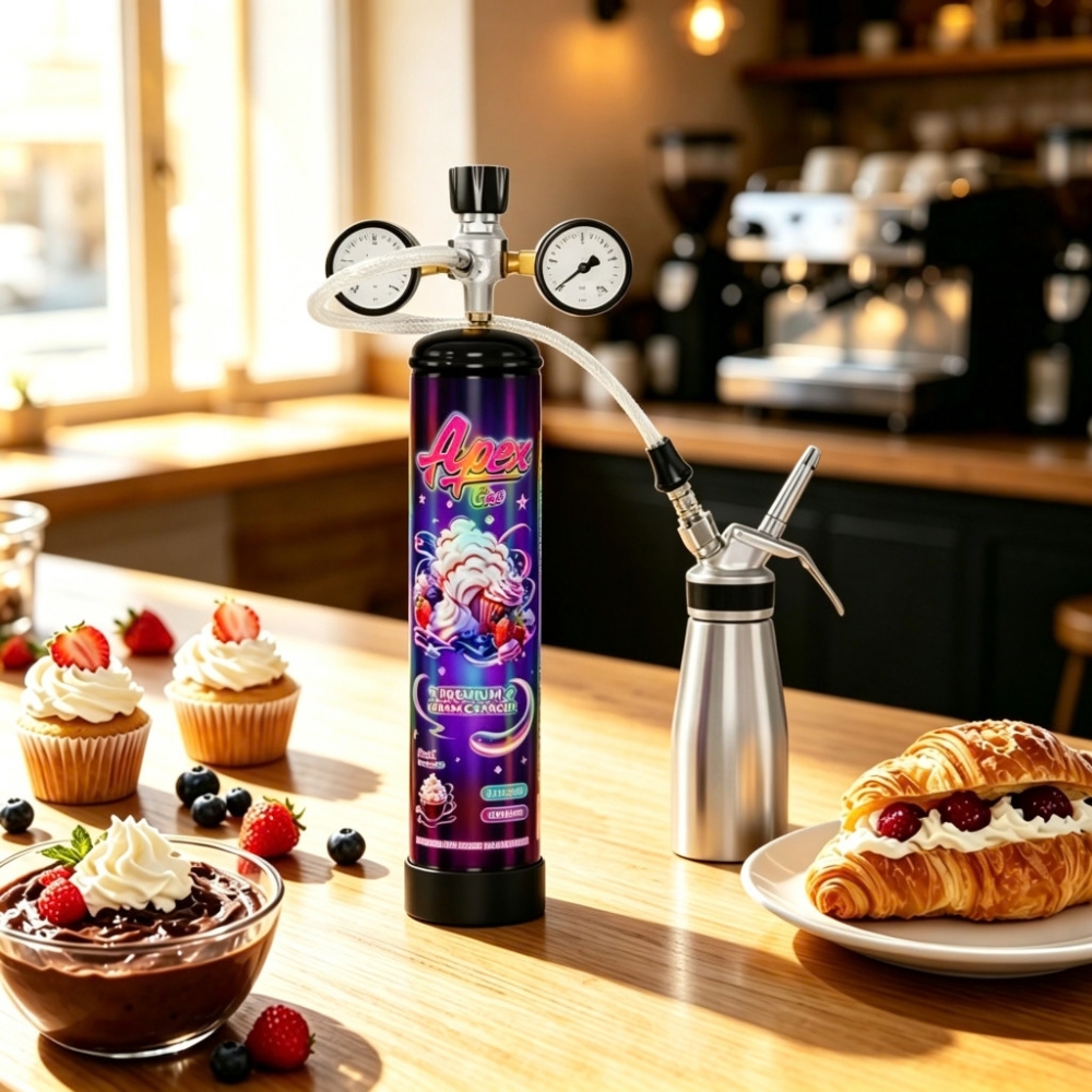 Whipped Cream Pressure Regulator Valve for Whipped Cream Chargers 0.95L 1.1L 3.3L 4.0L 4.5L with Upgraded Adapter & Hose Line