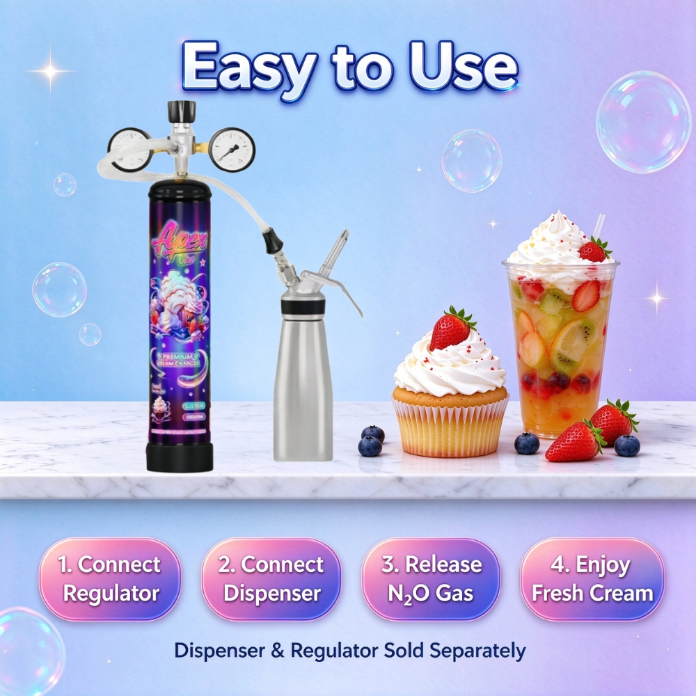 ApexGas 1.1Lx6 Whipped Cream Charger Unflavored, 700g Nitrous Oxide N2O Cream Charger Canister