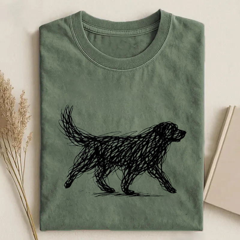 Abstract Dog Line Art T-shirt