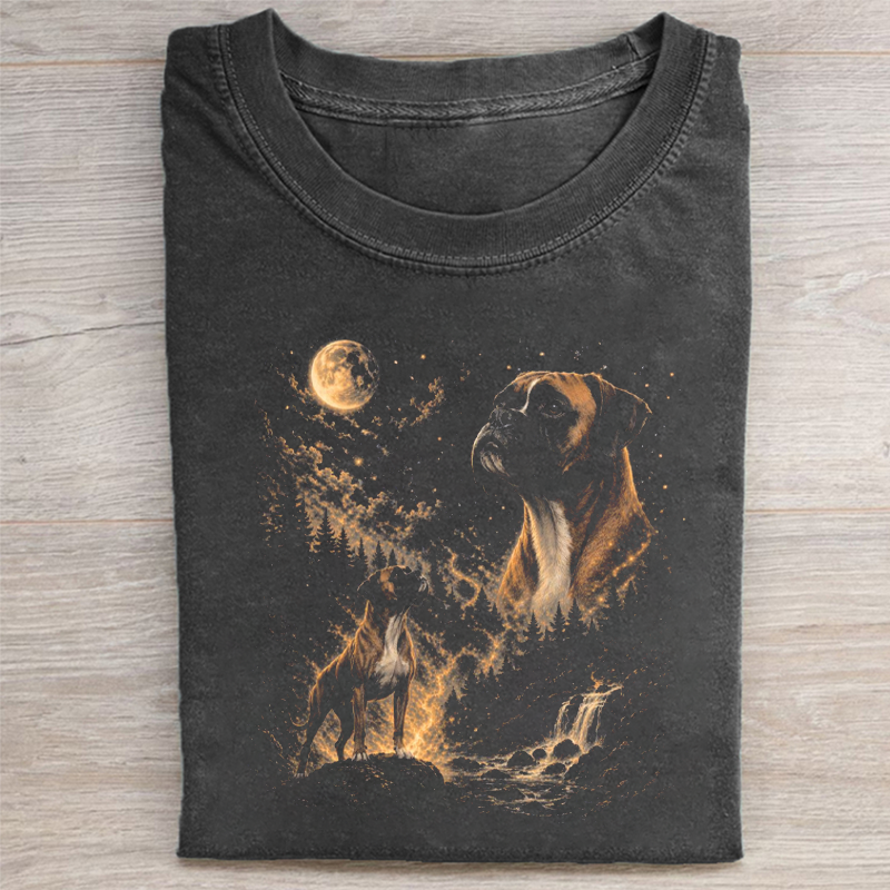 Boxer Dog Howling to The Moon T-shirt