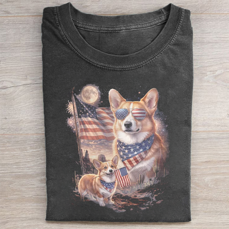Corgi Patriotic T-shirt